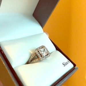 Faux diamond engagement ring